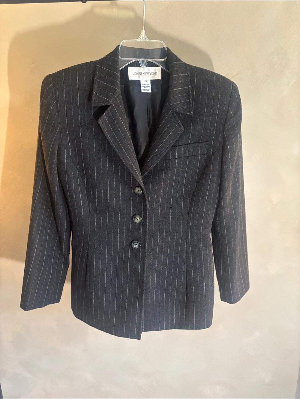 Jones New York Black Pinstripe Women's Blazer